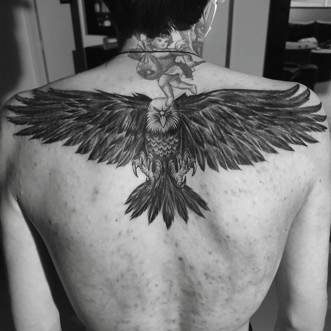 93 Stunning Back Eagle Tattoos You Should Try Now - Psycho Tats